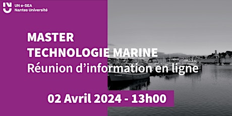 Master Technologie marine, parcours travaux publics maritimes.Informez-vous
