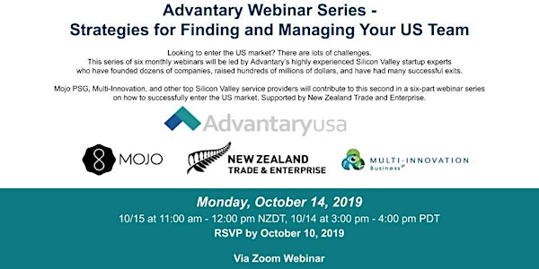 Advantary Webinar Series - Strategies for Finding and Managing Your US Team