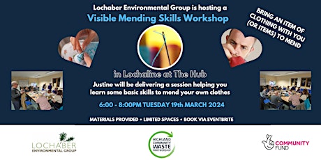 Imagem principal de Visible Mending Workshop - Lochaline Tuesday 19th March 2024