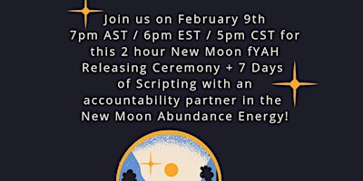 Imagen principal de Virtual New Moon Fire Releasing Ceremony + 7 Days of Scripting via Zoom