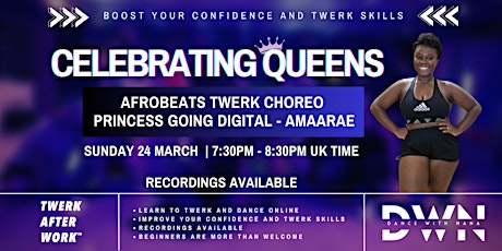 Imagen principal de Celebrating Queens Online Afrobeats & Twerk Class