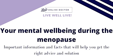 Live Well LIVE! Your mental wellbeing during the menopause primary image