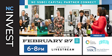 Imagem principal do evento NC SSBCI Capital Connect Livestream