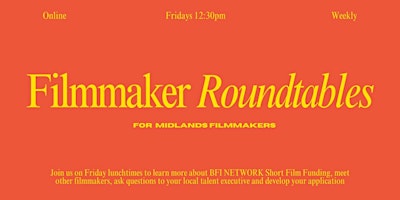 Hauptbild für Online roundtables for Midlands Filmmakers