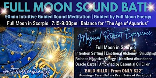 Immagine principale di Full Moon in Scorpio Sound Bath | Celebrating ‘The Age of Aquarius” 