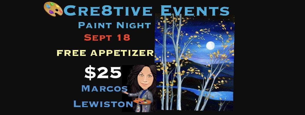 $25 Paint Night with FREE APPETIZER Yay ! @ Marcos Lewiston