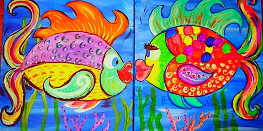 Primaire afbeelding van IN-STUDIO CLASS Kissing Fish Sat April 6th 3pm $35