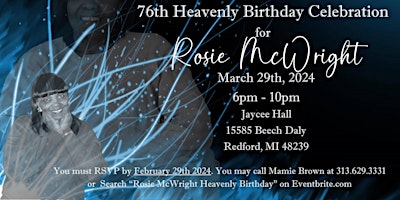 Immagine principale di Rosie McWright Heavenly Birthday Celebration 