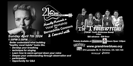 Imagem principal do evento Vocal Workshop with Bernadette Connors & Concert with The Trainwrecks