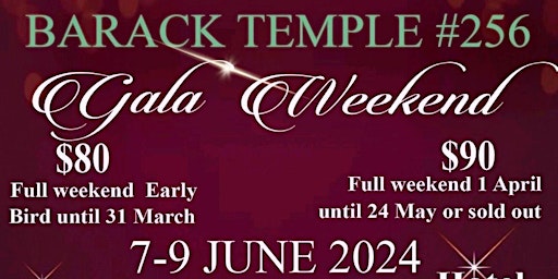 Image principale de Barack Temple Annual Gala Weekend