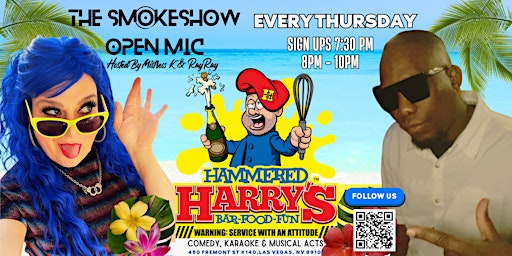 Imagem principal do evento The SmokeShow Open Mic Thursdays Hammered Harry's