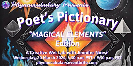 Imagem principal do evento POET’S PICTIONARY: “Magical Elements” Edition with Jennifer Nuesi