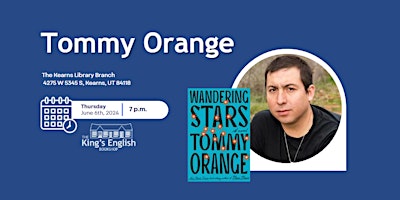 Imagem principal do evento Tommy Orange | Wandering Stars