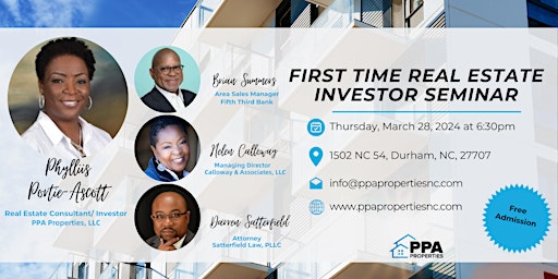 Primaire afbeelding van First Time Real Estate Investor Seminar