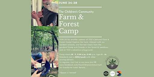 Image principale de TCC Farm & Forest Camp June 24-28, 2024