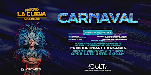 La Cueva Superclub Thursdays | SYDNEY | THU 8 FEB  | CARNAVAL primary image