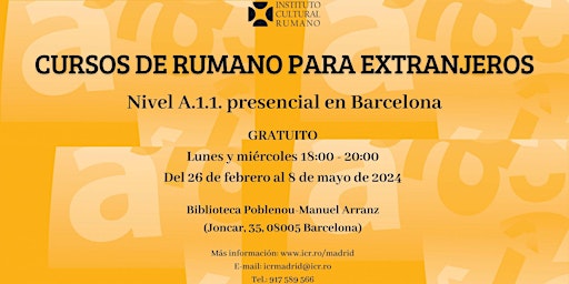 Curso gratuito de lengua rumana en Barcelona primary image