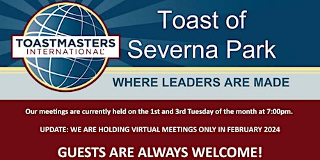 Toast of Severna Park Toastmasters Club Online Meeting