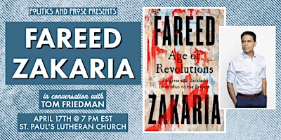 Imagem principal do evento Fareed Zakaria | AGE OF REVOLUTIONS - with Tom Friedman — at St. Paul's