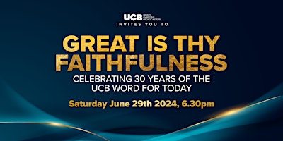Great Is Thy Faithfulness: Celebrating 30 years of the UCB Word For Today  primärbild