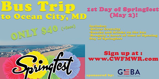 Hauptbild für Bus Trip to Ocean City, MD SpringFest 2024