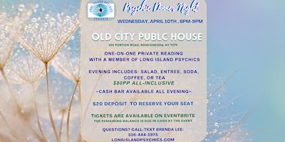 Psychic Dinner Night At Old City Public House in Ronkonkoma, NY primary image