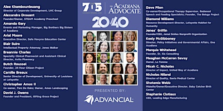 15th Annual Top 20 Under 40 Acadiana Leadership Awards primary image