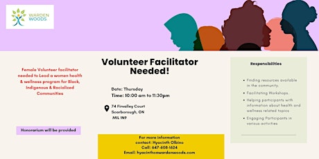 Volunteer Facilitator Needed ( Female)