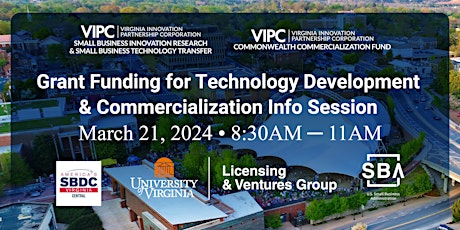 Grant Funding for Technology Development & Commercialization Info Sessions