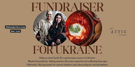 Imagen principal de 3-course Vegan Dinner and Live Music - Fundraiser for Ukraine