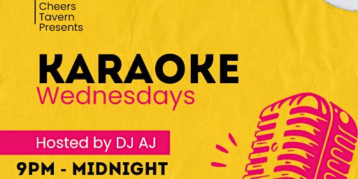 Imagem principal do evento Karaoke Wednesdays at Cheers Tavern - hosted by DJ AJ!