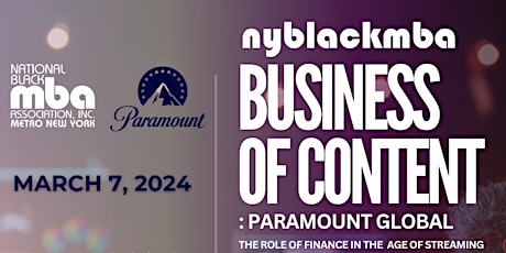 NYBLACKMBA The Business of Content: Paramount Global primary image