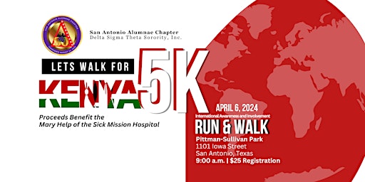 Primaire afbeelding van “Let’s Walk for Kenya” (3rd Annual 5K Walk/Run)