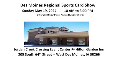 Primaire afbeelding van Des Moines Regional Sports Card Show  - Spring 2024