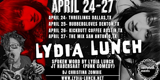 Lydia Lunch w/ JT Habersaat - A Night of Spoken Word & Punk Comedy + Music primary image