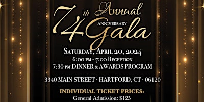 Imagem principal de 74th Annual Anniversary Gala Weekend (Reminder Only) Tickets on Sale