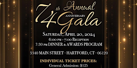 74th Annual Anniversary Gala Weekend (Reminder Only) Tickets on Sale