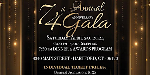 Image principale de 74th Annual Anniversary Gala Weekend (Reminder Only) Tickets on Sale