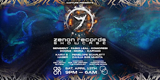 Imagem principal do evento Capture presents Zenon Records 》Showcase