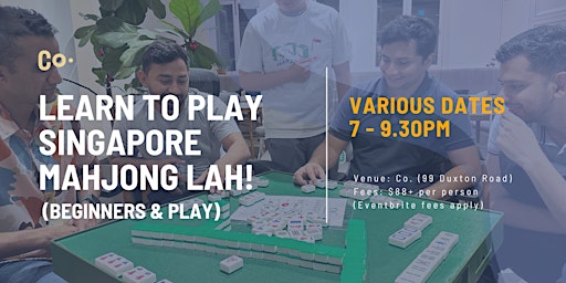Imagem principal do evento Learn to play Singapore Mahjong Lah! (Beginner)