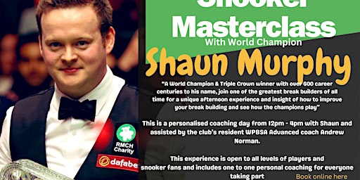 Immagine principale di Snooker Masterclass with Shaun Murphy 