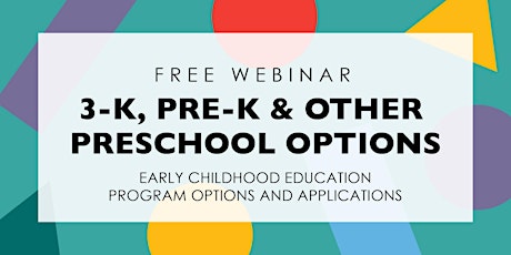 3-K, Pre-K, and Other Preschool Options primary image