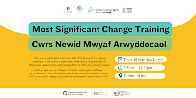 Hauptbild für Most Significant Change Training | Cwrs hyfforddi Newid Mwyaf Arwyddocaol