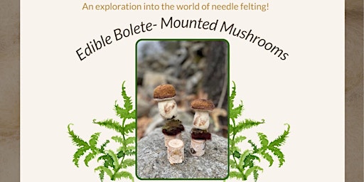 Primaire afbeelding van Edible Bolete Mounted Mushroom Wool Needle Felt Workshop