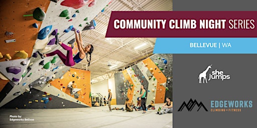 Imagem principal de SheJumps x Edgeworks Bellevue | Community Climb Night Series | WA