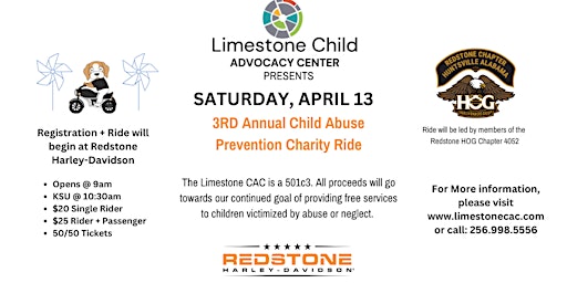 3rd Annual Child Abuse Prevention Charity Ride primary image