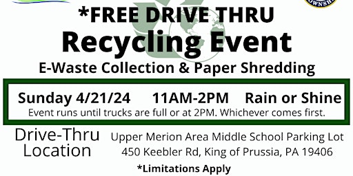 Primaire afbeelding van Upper Merion Township's  Drive-Thru Recycling Event