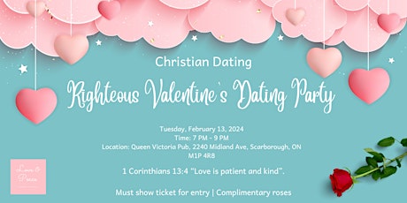 Christian Dating | Righteous Valentine's Dating Party + Complimentary Roses primary image
