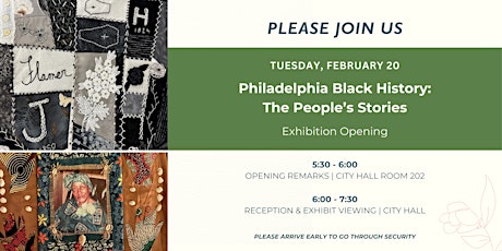 Imagen principal de Exhibition Opening - Philadelphia Black History: The People's Stories