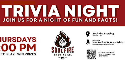 Primaire afbeelding van Soul Fire Brewing Trivia Night